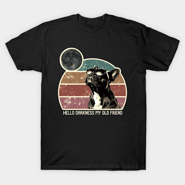 Helllo Darkness My Old Friend Total Solar Eclipse Retro T-Shirt by KooKooKoncepts